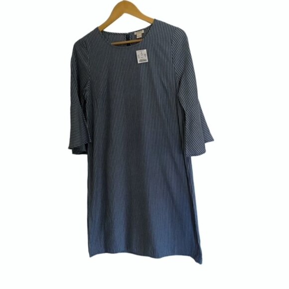 NWT J. Crew Blue & White Striped Dress 6 - Picture 2 of 5